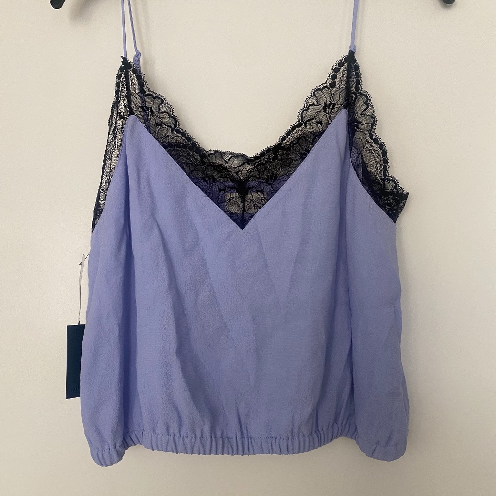 Wilfred Agyness Camisole from Aritzia, Misty/Black with Lace, Medium